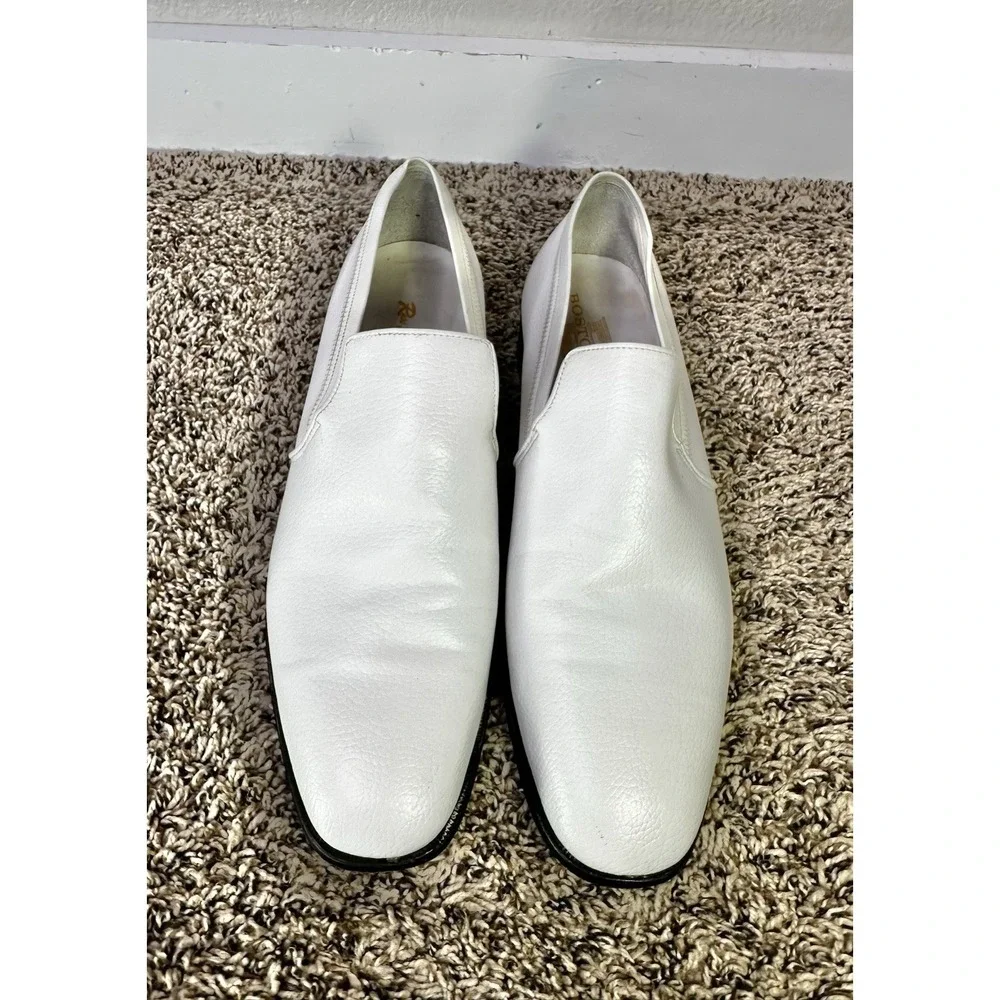 Vtg Ross Sutherland Bostonian White Leather Loafers Shoes Men's Size 10.5